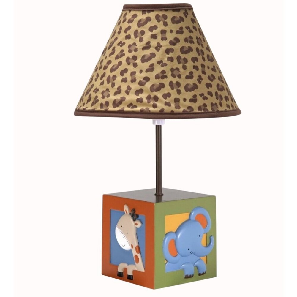 NoJo Zambia Safari Nursery Lamp Jungle Giraffe Elephant Design Baby Decor Gift